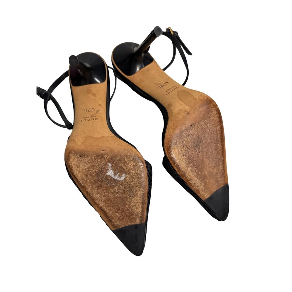 Gucci Vintage Satin Strappy Heels Size 37 /7 - Picture 2 of 6